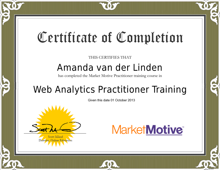 Web Analytics Certificaat