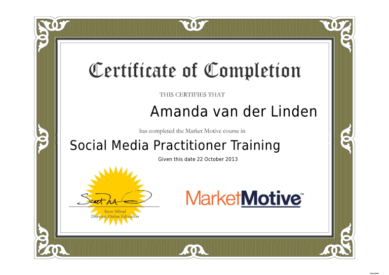Certificate Social Media Practioner Training
